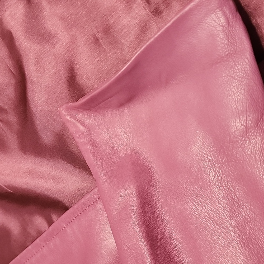 Liz Clairborne women's Lambskin leather jacket size 14 Lavender Designer Luxury - Picture 7 of 7